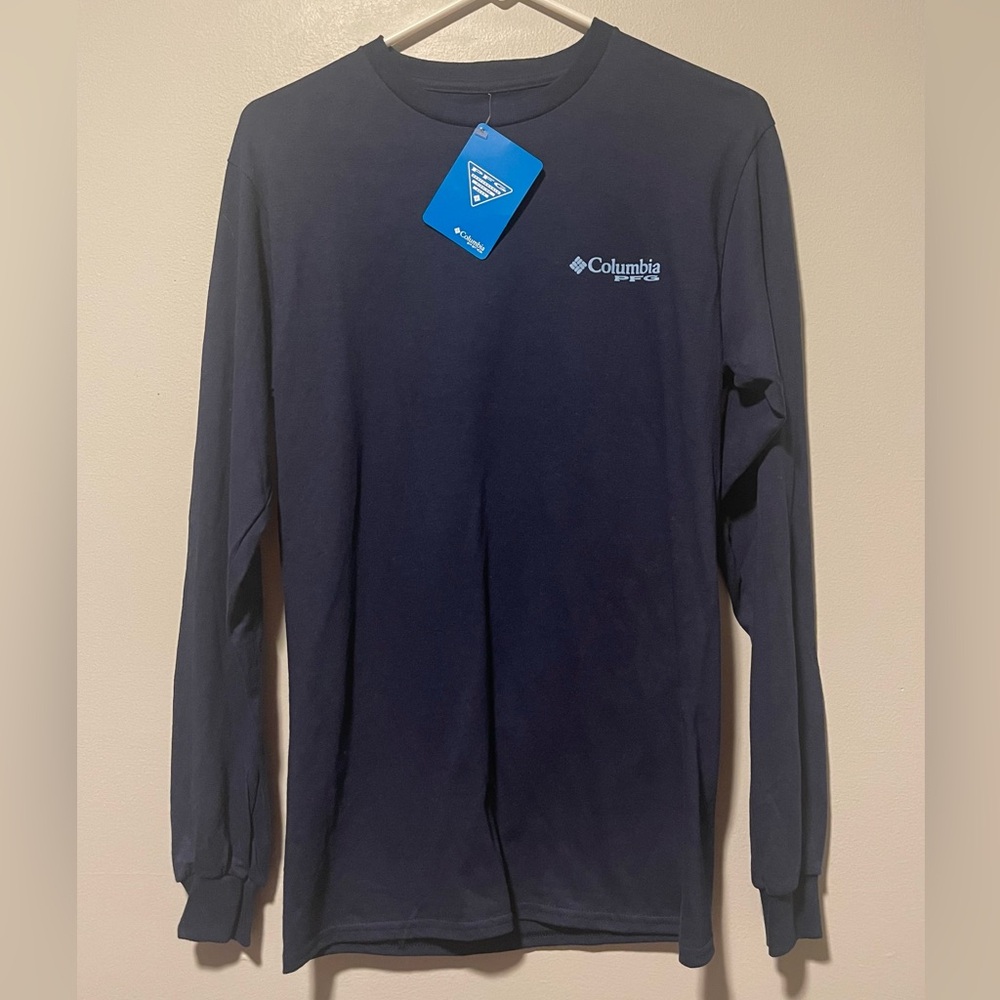 NWT Columbia Men’s Navy Blue Long Sleeve Tee Sz S